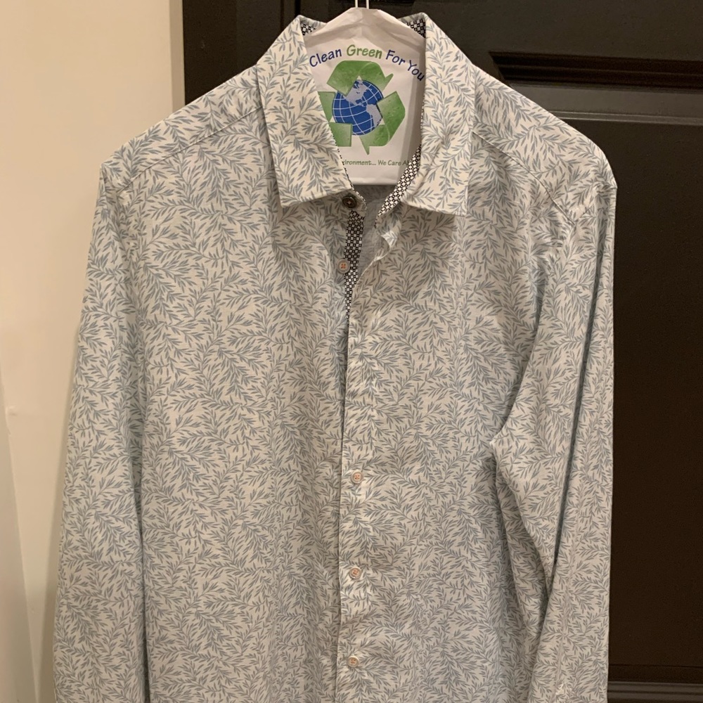 Ted Baker floral linen blend shirt (Size 3)